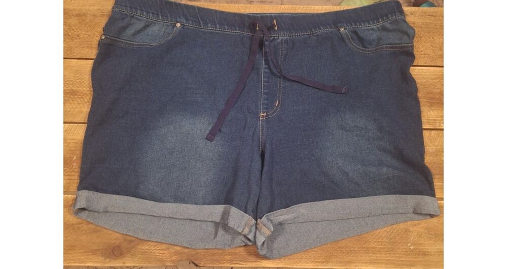 Just Be Women's Plus Size Soft Stretch Denim Shorts Blue 3X